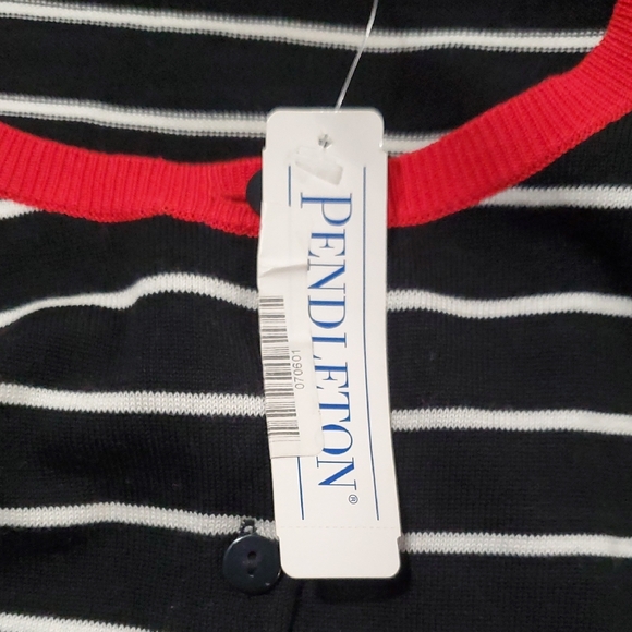 NWT Pendleton plus  Black and White 3/4 Sleeve Button Down Cardigan - Picture 12 of 15
